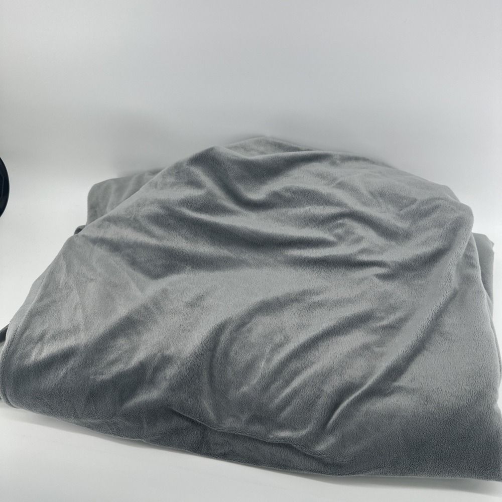 Pottery Barn Kids Plush Duvet Cover Gray Twin 68x86 Fleece Bedding Soft Button